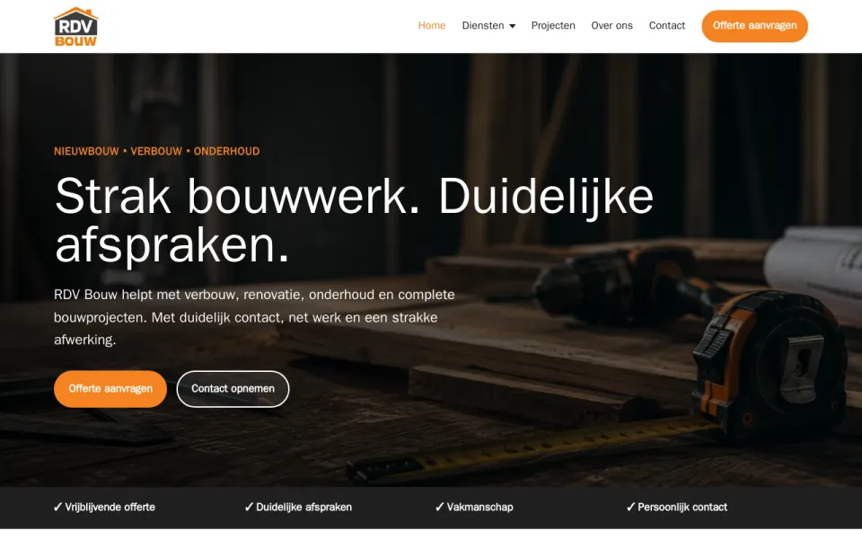 Website RDV Bouw